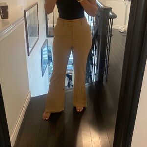 Dynamite high waisted khaki dress pant with leg slits